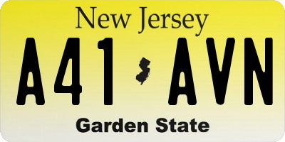 NJ license plate A41AVN