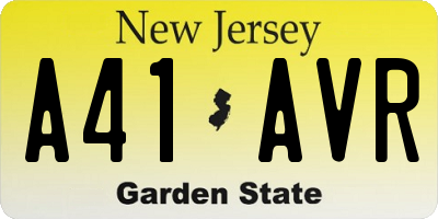 NJ license plate A41AVR
