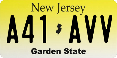 NJ license plate A41AVV