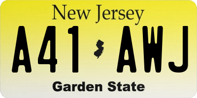 NJ license plate A41AWJ