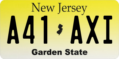 NJ license plate A41AXI