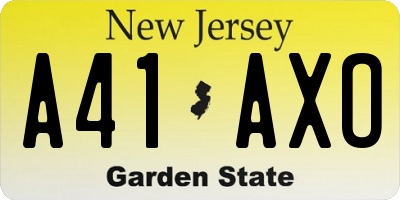 NJ license plate A41AXO