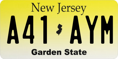 NJ license plate A41AYM