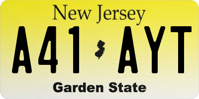 NJ license plate A41AYT