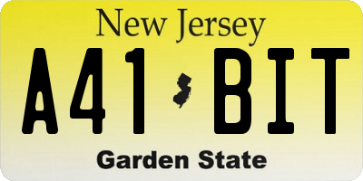 NJ license plate A41BIT