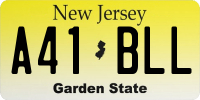 NJ license plate A41BLL