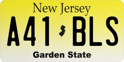 NJ license plate A41BLS