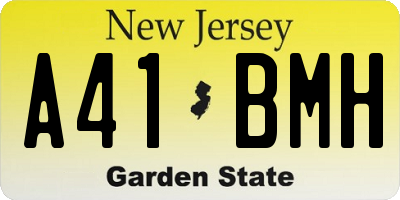 NJ license plate A41BMH