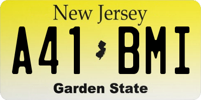NJ license plate A41BMI