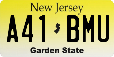 NJ license plate A41BMU