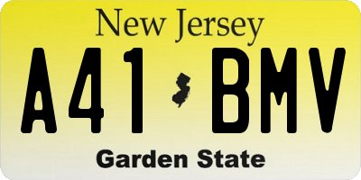 NJ license plate A41BMV