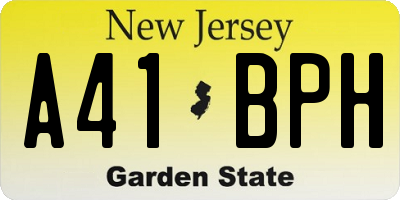 NJ license plate A41BPH