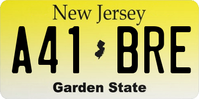 NJ license plate A41BRE