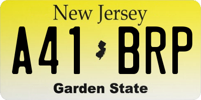 NJ license plate A41BRP