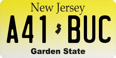 NJ license plate A41BUC