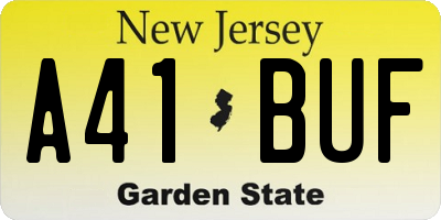 NJ license plate A41BUF