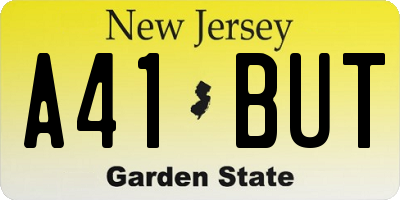 NJ license plate A41BUT