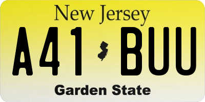 NJ license plate A41BUU