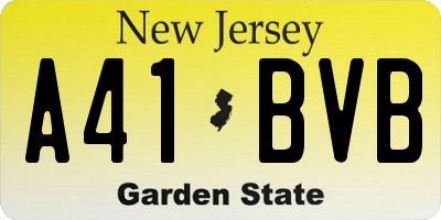 NJ license plate A41BVB