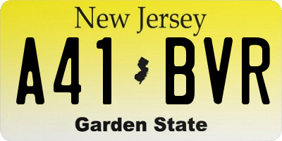 NJ license plate A41BVR