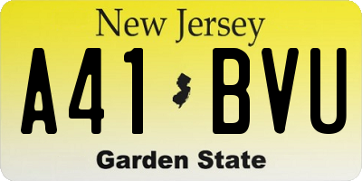 NJ license plate A41BVU