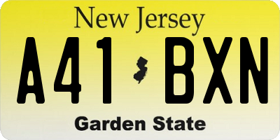 NJ license plate A41BXN