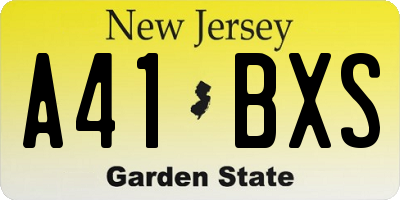NJ license plate A41BXS
