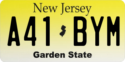NJ license plate A41BYM