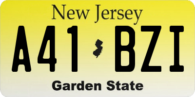 NJ license plate A41BZI