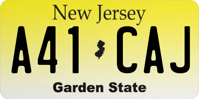 NJ license plate A41CAJ