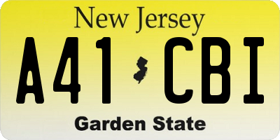 NJ license plate A41CBI