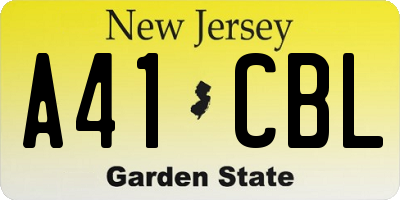 NJ license plate A41CBL