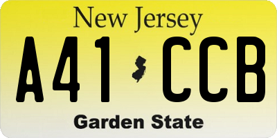 NJ license plate A41CCB