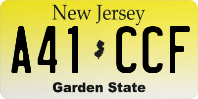 NJ license plate A41CCF