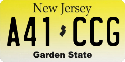 NJ license plate A41CCG