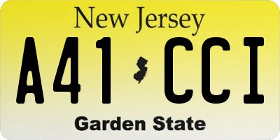 NJ license plate A41CCI