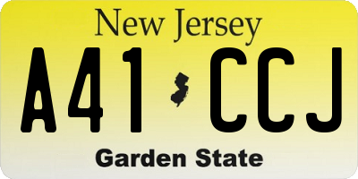 NJ license plate A41CCJ