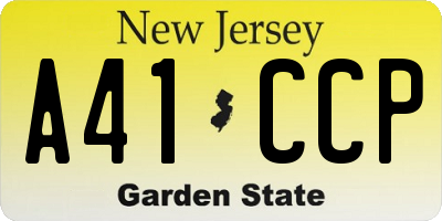 NJ license plate A41CCP