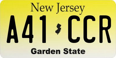 NJ license plate A41CCR