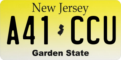 NJ license plate A41CCU