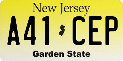 NJ license plate A41CEP