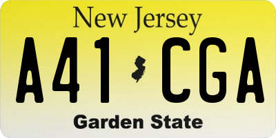 NJ license plate A41CGA