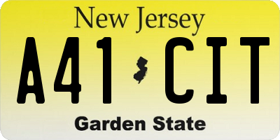 NJ license plate A41CIT