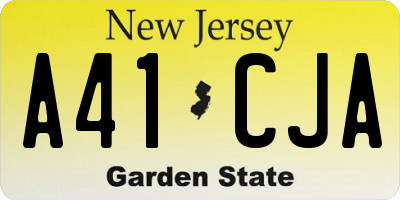NJ license plate A41CJA