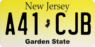 NJ license plate A41CJB