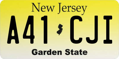 NJ license plate A41CJI