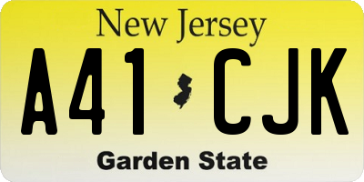 NJ license plate A41CJK