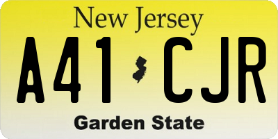 NJ license plate A41CJR