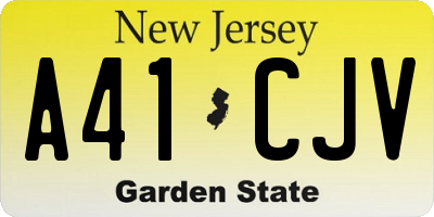 NJ license plate A41CJV