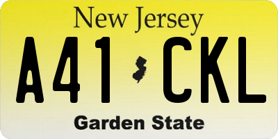 NJ license plate A41CKL